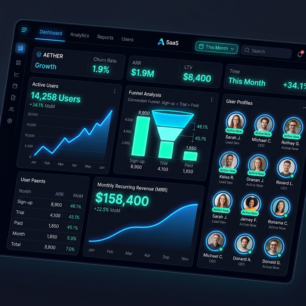 SaaS Growth Metrics Screen